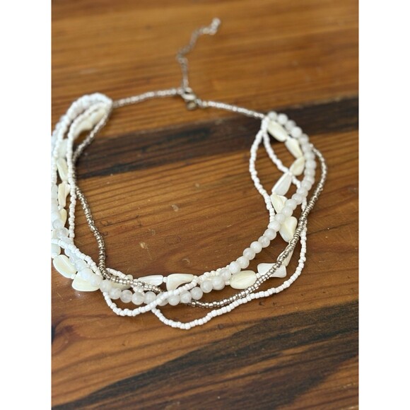 Vintage VJ Victor Jansen 5 String Necklace White Beaded - Picture 13 of 14